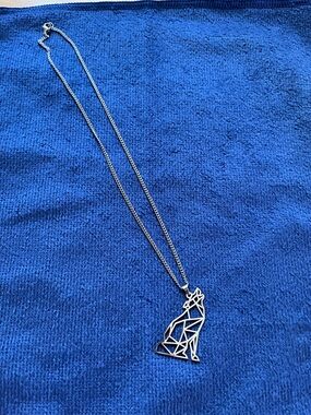 Origami Howling Wolf Necklace